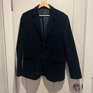 A.P.C. APC Navy Blue Blazer Corduroy Jacket Small S